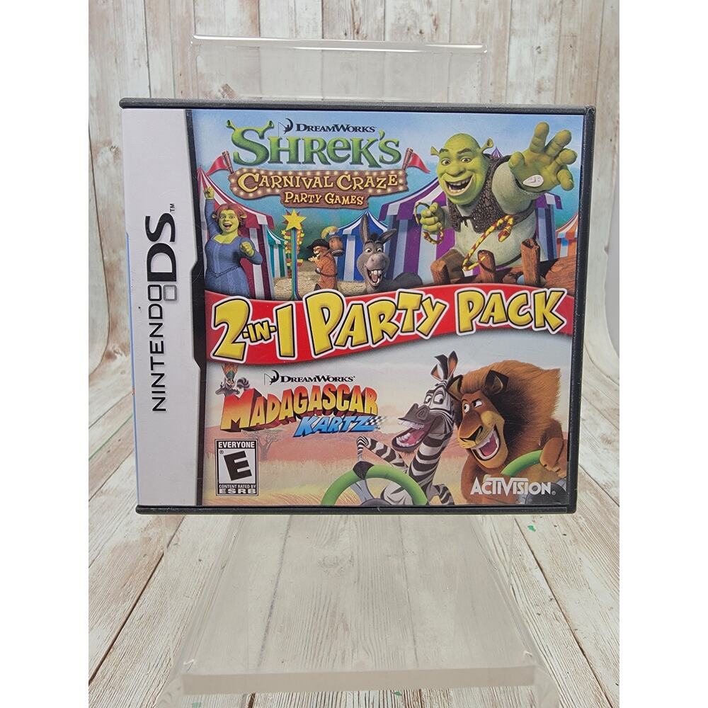 SHREK MADAGASCAR DreamWorks 2-in-1 Party Pack Nintendo DS Vido Game Complete